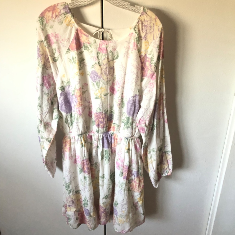 H&M Divided Multicolor Pastel Floral Backless Dress L- Brand New, Retai